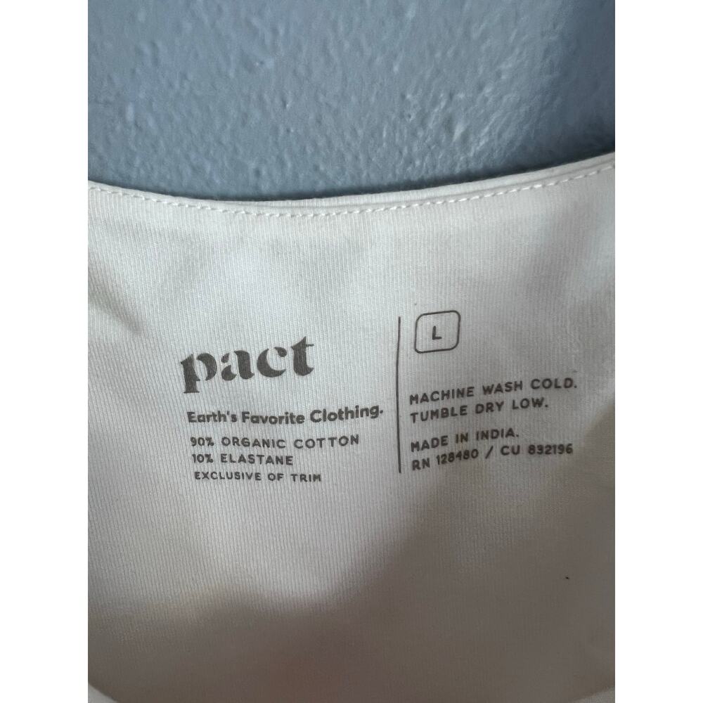 Pact Organic Cotton Sz L Cropped Tank Ivory New Capsule Basic Minimalist Layer - Picture 4 of 5